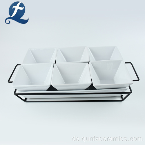 Modern Square Geschirr Abendessen Mini Keramik Suppe Salat Teller Sets